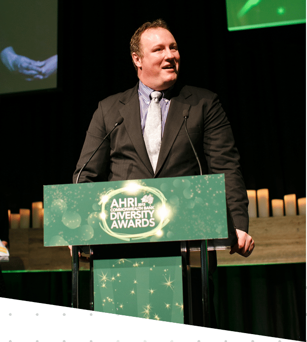 Daniel Lewkovitz speaking at the AHRI Diversity Awards