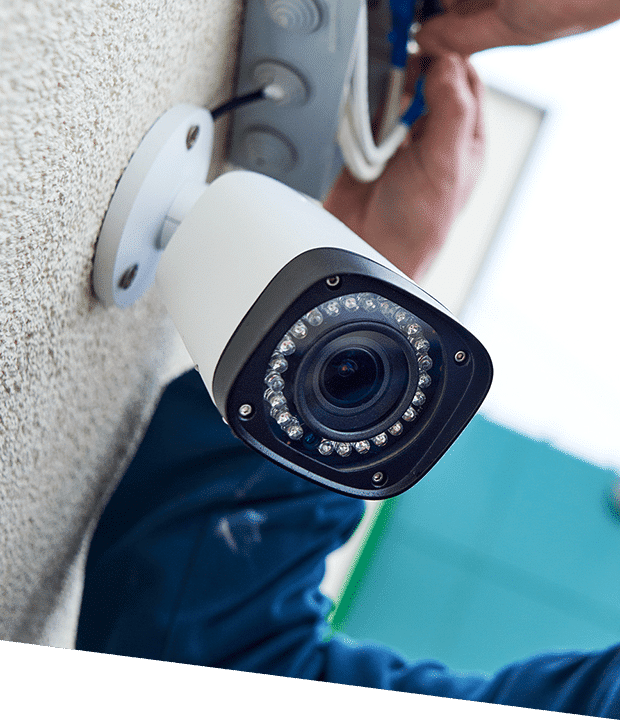 a security camera being installed at a bank