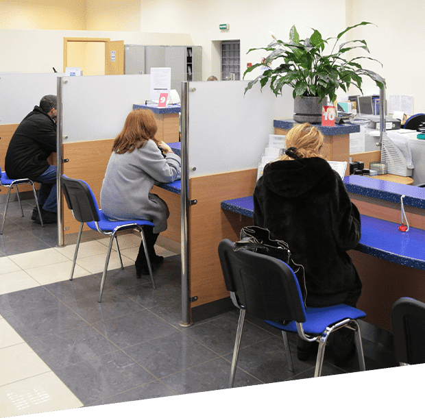 customers in a bank