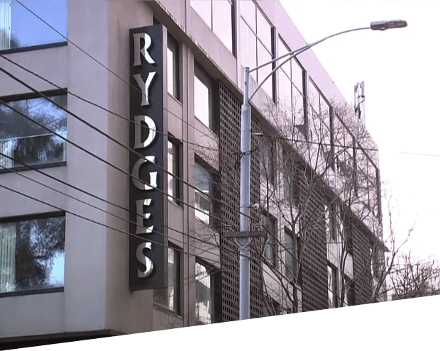 exterior of the Rydges building