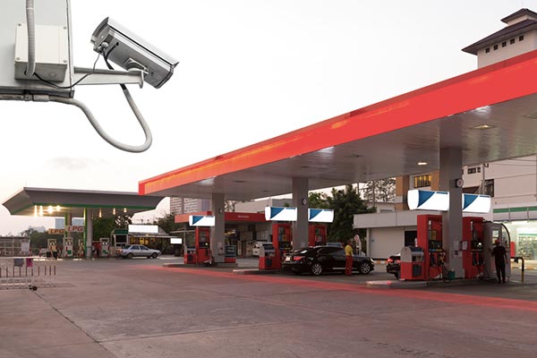 Closed Circuit Television camera monitoring gas station