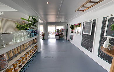 wide angle view of a commercial space