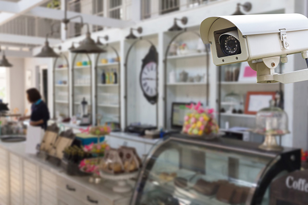 Security Camera operating in the coffee shop